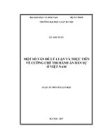Luận án tiến sĩ luật học: Một số vấn đề lý luận và thực tiễn về cưỡng chế thi hành án dân sự ở Việt Nam