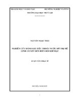 Luận văn thạc sĩ kỹ thuật: Nghiên cứu đánh giá tiêu thoát nước đô thị Mê Linh có xét đến biến đổi khí hậu
