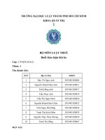 BỘ MÔN LUẬT THUẾ Buổi thảo luận thứ ba