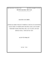 Luận văn thạc sĩ Chuyên ngành Khoa học môi trường: Đánh giá hiện trạng ô nhiễm và đề xuất giải pháp giảm thiểu ô nhiễm môi trường cho làng nghề tinh bột dong Phương Trù, xã Tứ Dân, Huyện Khoái Châu, Tỉnh Hưng Yên