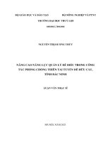 Luận văn thạc sĩ kỹ thuật: Nâng cao năng lực quản lý đê điều trong công tác phòng chống thiên tai tuyến đê Hữu Cầu, tỉnh Bắc Ninh