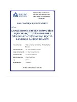 lập kế hoạch truyền thông tích hợp cho đợt tuyển sinh đợt 1 năm 2023 của viện sau đại học và lãnh đạo đại học hoa sen