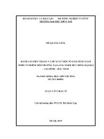 Luận văn thạc sĩ Chuyên ngành Khoa học môi trường: Đánh giá hiện trạng và đề xuất một số giải pháp giảm thiểu ô nhiễm môi trường tại làng nghề đúc đồng Đại Bái - Gia Bình - Bắc Ninh