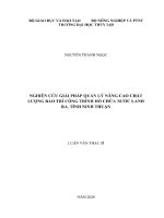 Luận văn thạc sĩ Chuyên ngành Quản lý xây dựng: Nghiên cứu giải pháp quản lý nâng cao chất lượng bảo trì công trình Hồ chứa nước Lanh Ra tỉnh Ninh Thuận