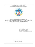 BÀI TẬP LỚN MÔN KINH TẾ CHÍNH TRỊ ĐỀ TÀI CÔNG NGHIỆP HÓA, HIỆN ĐẠI HÓA Ở VIỆT NAM TRONG BỐI CẢNH CÁCH MẠNG CÔNG NGHIỆP 4.0