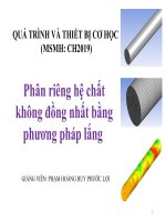 phân riêng hệ chất không đồng nhất bằng phương pháp lắng