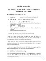 Tiểu Luận - Quản Trị Dự Án - Đề Tài - Dự Án Xây Dựng Nhà Xưởng Của Công Ty Matai Việt Nam