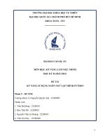 BÀI BÁO CÁO DỰ ÁN MÔN HỌC KỸ NĂNG LÀM VIỆC NHÓM  ĐỀ TÀI KỸ NĂNG SỬ DỤNG NGÔN NGỮ LẬP TRÌNH PYTHON