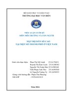 TIỂU LUẬN CUỐI KỲ MÔN MÔI TRƯỜNG VÀ CON NGƯỜI MẬT ĐỘ DÂN SỐ CAO TẠI MỘT SỐ THÀNH PHỐ Ở VIỆT NAM