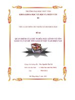 quan điểm của chủ nghĩa mác lênin về tôn giáo và vấn đề tôn giáo ở việt nam hiện nay