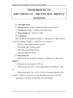 Thẩm Định dự Án khu chung cư – thương mại – dịch vụ lugiaco