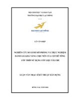 nghiên cứu so sánh mô phỏng và thực nghiệm đánh giá khả năng chịu nén của cột bê tông cốt thép sử dụng cốt liệu tái chế