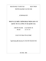 Luận văn thạc sĩ luật học: Pháp luật điều chỉnh hoạt động đầu tư quốc tế của công ty đa quốc gia
