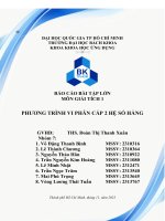 BÁO CÁO BÀI TẬP LỚN MÔN GIẢI TÍCH 1 PHƯƠNG TRÌNH VI PHÂN CẤP 2 HỆ SỐ HẰNG