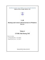 lab backup and restore infrastructure in windows server