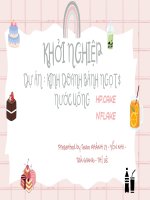 khởi nghiệp dự án kinh doanh bánh ngọt nước uống