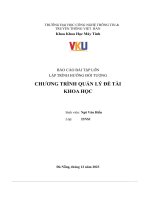 báo cáo bài tập lớn lập trình hướng đối tượng chương trình quản lý đề tài khoa học