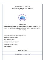 tiểu luận đánh bại quan điểm việt nam cần nhiều nghiên cứu hơn về biến đổi khí hậu mới đạt giải pháp hiệu quả