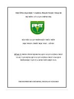 phân tích nội dung quy luật lượng chất và sự vận dụng quy luật lượng chất vào quá trình học tập của sinh viên hiện nay