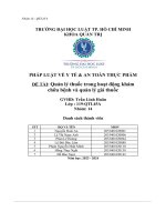 háp luật về y tế an toàn thực phẩm đề tài quản lý thuốc trong hoạt động khámchữa bệnh và quản lý giá thuốc