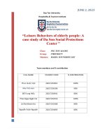 leisure behaviors of elderly people a case study of da son social protections center