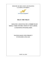 semantic and syntactic attributes of serial verb constructions in vietnamese