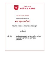 đề tài phân tích chiến dịch truyền thông marketing tết ổn rồi của lifebuoy
