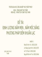 đề tài định lượng nấm men nấm mốc bằng phương pháp đếm khuẩn lạc