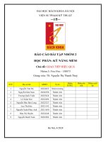 BÁO CÁO BÀI TẬP NHÓM 2 HỌC PHẦN KỸ NĂNG MỀM Chủ đề GIAO TIẾP HIỆU QUẢ