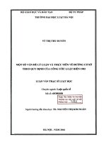 Luận văn thạc sĩ luật học: Một số vấn đề lý luận và thực tiễn về đường cơ sở theo quy định của Công ước Luật Biển 1982