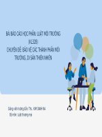 chuyên đề bảo vệ các thành phần môi trường di sản thiên nhiên