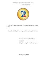 TÌM HIỂU BỐN THỂ LOẠI VĂN HỌC TRUNG ĐẠI VIỆT NAM Học phần Hệ thống thể loại và ngôn ngữ văn học trung đại Việt Nam