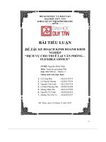 bài tiểu luận đề tài kế hoạch kinh doanh khởi nghiệp dịch vụ cho thuê lại văn phòng flexible office