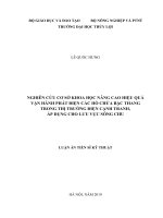  Luận án tiến sĩ kỹ thuật chuyên ngành Kỹ thuật xây dựng công trình thủy: Nghiên cứu cơ sở khoa học nâng cao hiệu quả vận hành phát điện các hồ chứa bậc thang trong thị trường điện cạnh tranh, Áp dụng cho lưu vực sông Chu
