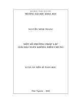 một số phương pháp lặp giải bài toán không điểm chung