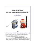 QUẢN LÝ, VẬN HÀNH, SỬA CHỮA VÀ BẢO DƯỠNG MÁY PHUN THUỐC