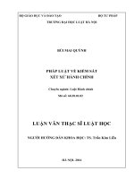 Luận văn thạc sĩ luật học: Pháp luật về kiểm sát xét xử hành chính