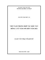việt nam trong hợp tác khu vực đông á từ năm 1991 đến năm 2021
