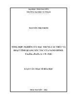 tổng hợp nghiên cứu đặc trưng cấu trúc và hoạt tính quang xúc tác của nano spinel cuxzn1 xfe2o4 x 0 ÷ 0 6
