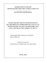 Tóm tắt: Áp dụng bộ tiêu chuẩn UPM nhằm đánh giá mức độ thích ứng với đổi mới sáng tạo của các trường đại học tại Việt Nam trong bối cảnh cuộc Cách mạng Công nghiệp lần thứ tư