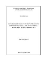 using blended learning to improve reading comprehension skills for 10 th graders in a high school in thai binh province