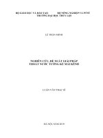 Luận văn thạc sĩ Chuyên ngành Kỹ thuật tài nguyên nước: Nghiên cứu đề xuất giải pháp thoát nước tường kè mái kênh