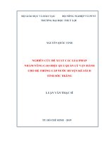  Luận văn thạc sĩ chuyên ngành Kỹ thuật cơ sở hạ tầng: Nghiên cứu đề xuất các giải pháp nhằm nâng cao hiệu quả quản lý vận hành cho hệ thống cấp nước huyện Kế Sách tỉnh Sóc Trăng