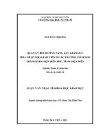 quản lý bồi dưỡng năng lực giáo dục hoà nhập cho giáo viên ở các trường mầm non thành phố điện biên phủ tỉnh điện biên