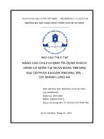 báo cáo thực tập nâng cao chất lƣợng tín dụng khách hàng cá nhân tại ngân hàng thƣơng mại cổ phần sài gòn thƣơng tín chi nhánh long an