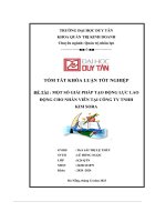 một số giải pháp tạo động lực lao động cho nhân viên tại công ty tnhh kim sora