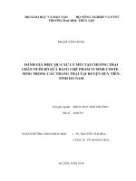 Luận văn thạc sĩ Chuyên ngành Khoa học môi trường: Đánh giá hiệu quả xử lý mùi tại chuồng trại chăn nuôi bò sữa bằng chế phẩm vi sinh Coste - MT01 trong các trang trại tại huyện Duy Tiên, tỉnh Hà Nam