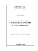 quản lý bồi dưỡng kỹ năng chăm sóc nuôi dưỡng trẻ cho giáo viên ở các trường mầm non huyện tủa chùa tỉnh điện biên đáp ứng yêu cầu đổi mới giáo dục