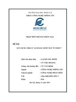 nhập môn trí tuệ nhân tạo đề tài xây dựng trợ lý ảo bằng ngôn ngữ python