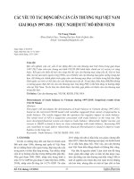 CÁC YẾU TỐ TÁC ĐỘNG ĐẾN CÁN CÂN THƯƠNG MẠI VIỆT NAM GIAI ĐOẠN 1997-2015 – THỰC NGHIỆM TỪ MÔ HÌNH VECM
